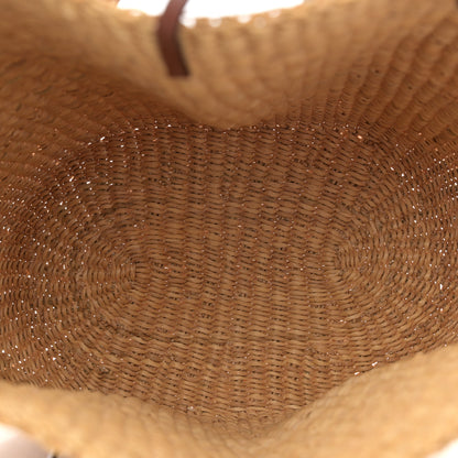 Loewe Calfskin Raffia Paulas Ibiza Small Shell Basket Tote Bag Natural Tan 5 of 9