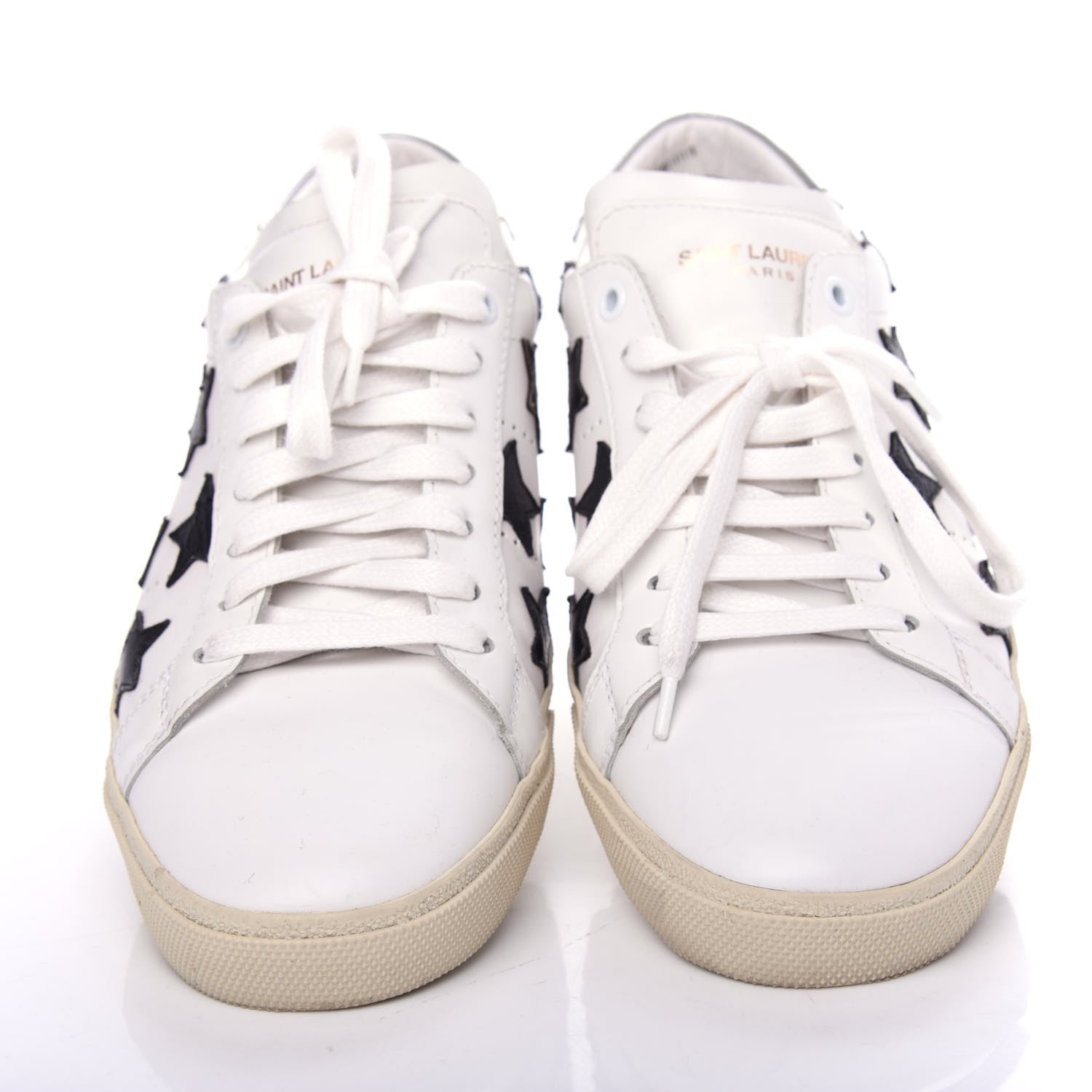 Saint Laurent Calfskin Star Court Sneakers 40 White Black 5 of 10