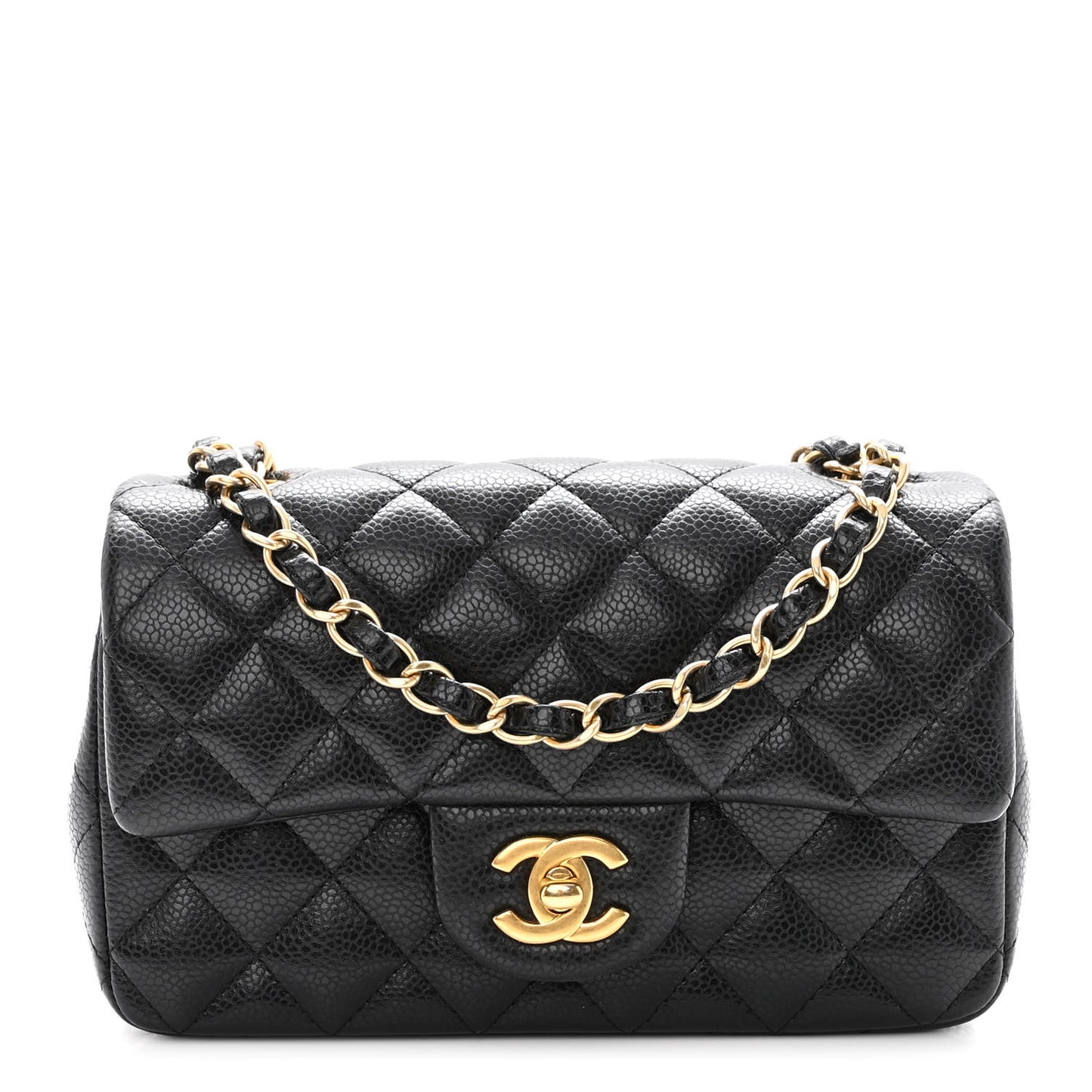 Caviar Quilted Mini Rectangular Flap Black
