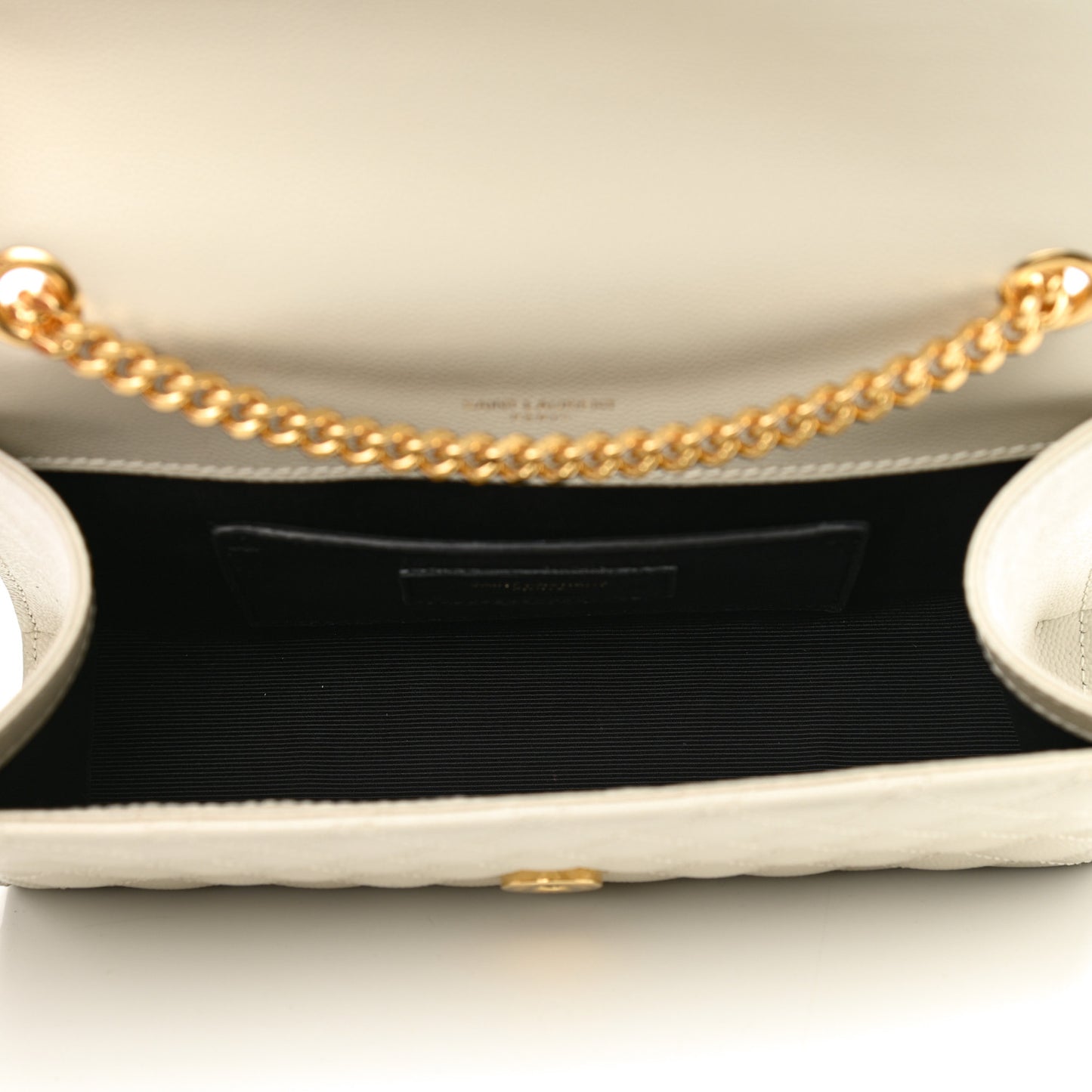 Grain De Poudre Textured Mixed Matelasse Triquilt Small Monogram Satchel Crema Soft