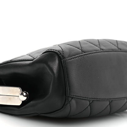 Chanel Lambskin Quilted Metal Frame Clutch Black 10 of 14