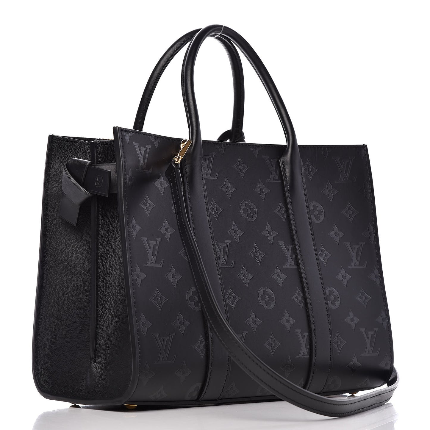 Monogram Cuir Plume Very Tote MM Black