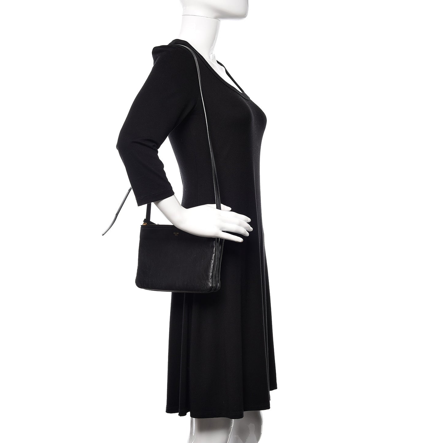Lambskin Small Trio Crossbody Bag Black
