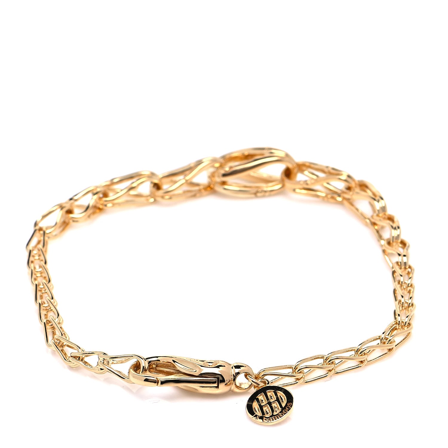 John Hardy 18 Karat Yellow Gold Bamboo Graduated Link Bracelet 3 of 5