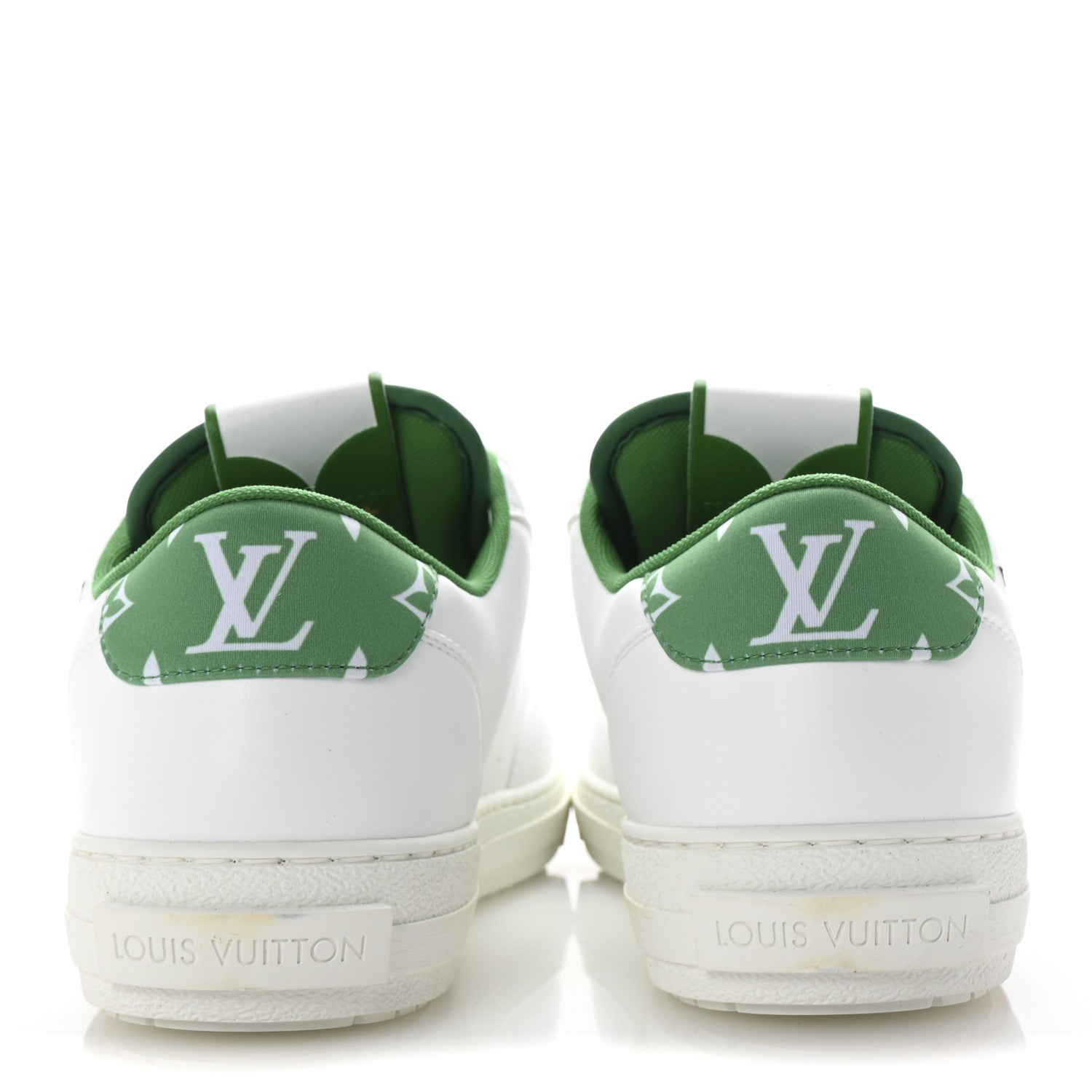 Louis Vuitton Calfskin Charlie Mens Sneakers 9 White Green 6 of 10
