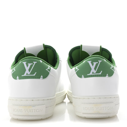 Louis Vuitton Calfskin Charlie Mens Sneakers 9 White Green 6 of 10