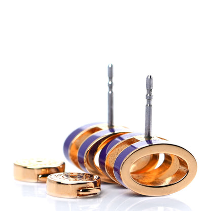 Hermes Gold Lacquered Pop H Earrings Pourpre 3 of 4