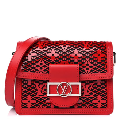 Louis Vuitton Patent Calfskin Monogram Lace Dauphine Mini Red 1 of 9