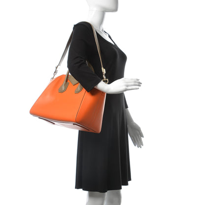 Givenchy Smooth Calfskin Medium Bi-Color Antigona Orange Beige 2 of 15