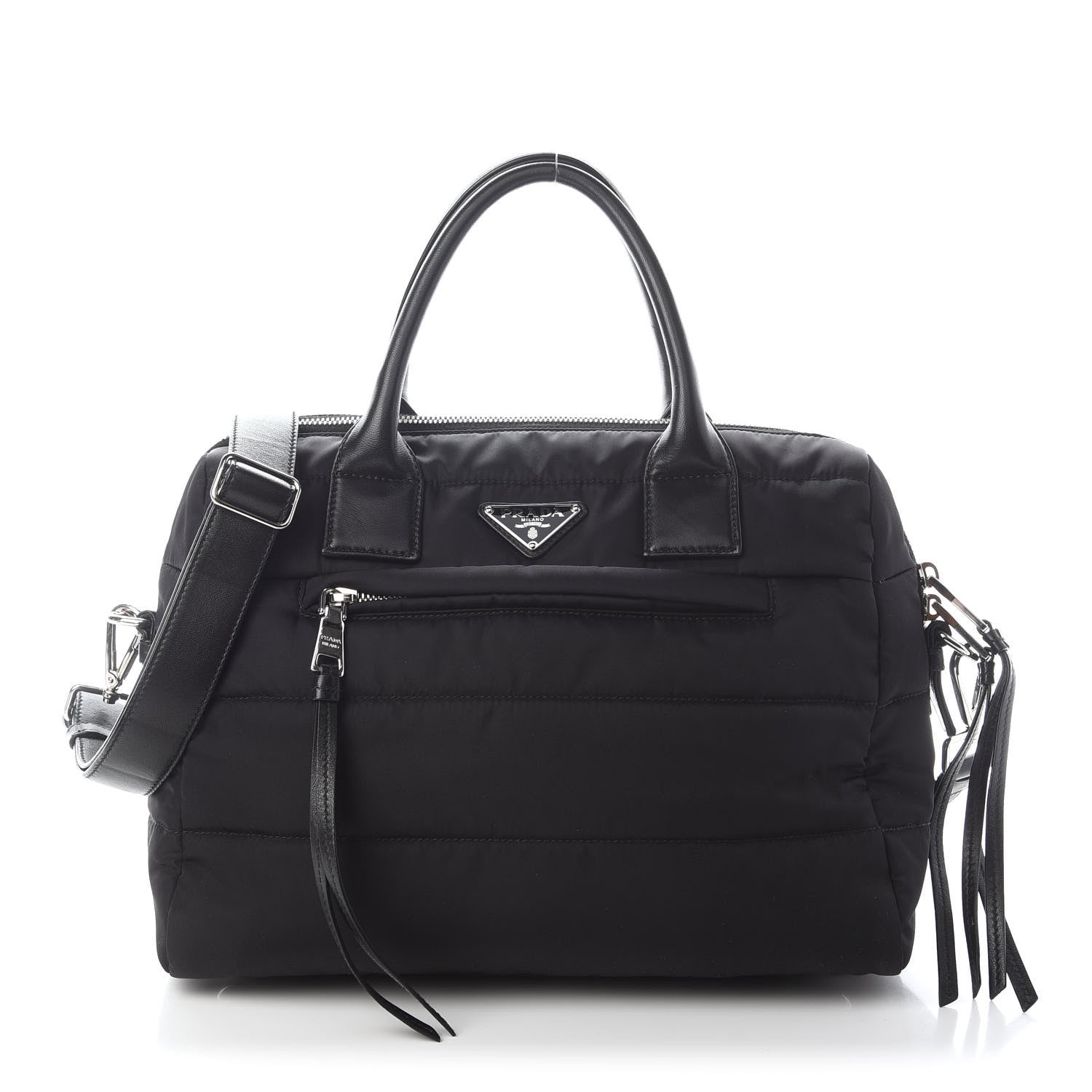 Prada Tessuto Nylon Bomber Tote Black 1 of 7