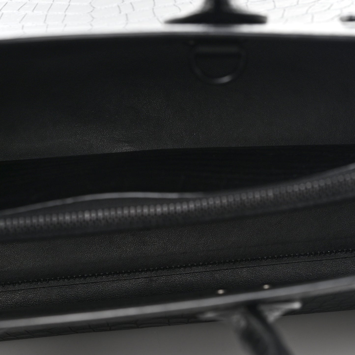 Calfskin Crocodile Embossed Large Sac De Jour Carryall Black