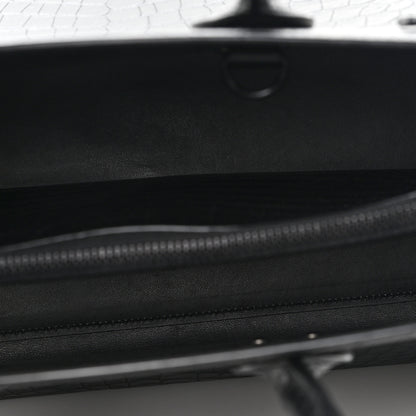 Saint Laurent Calfskin Crocodile Embossed Large Sac De Jour Carryall Black 5 of 12