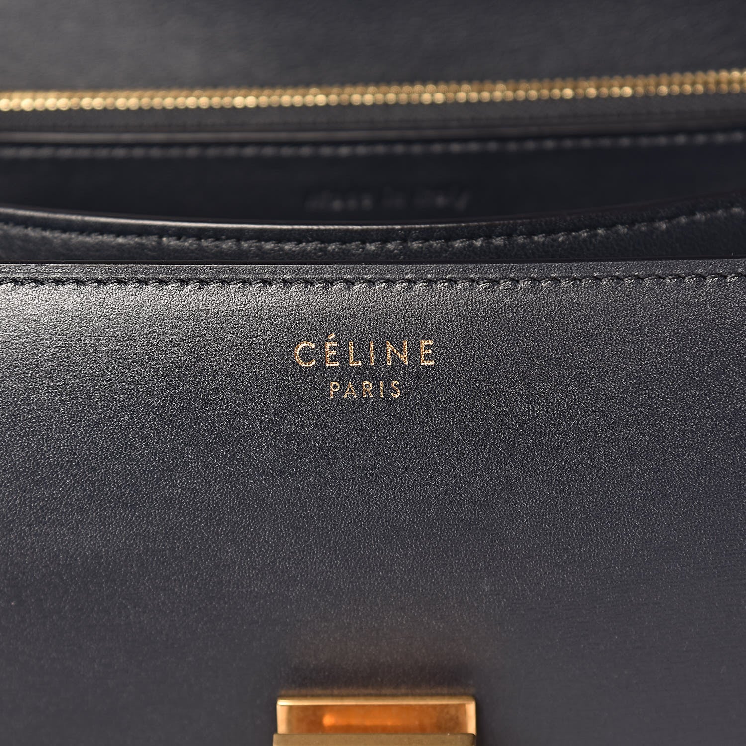 Celine Box Calfskin Medium Classic Box Flap Bag Navy Blue 6 of 12