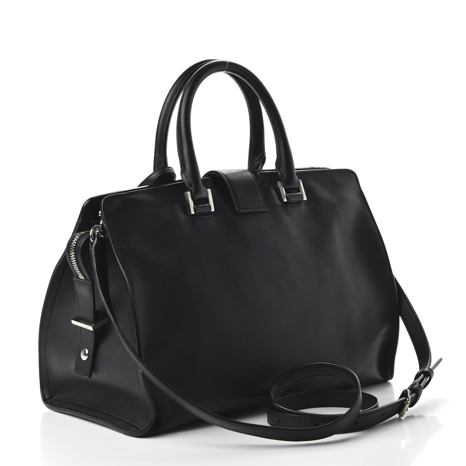 Saint Laurent Smooth Calfskin Small Monogram Cabas Black 3 of 9