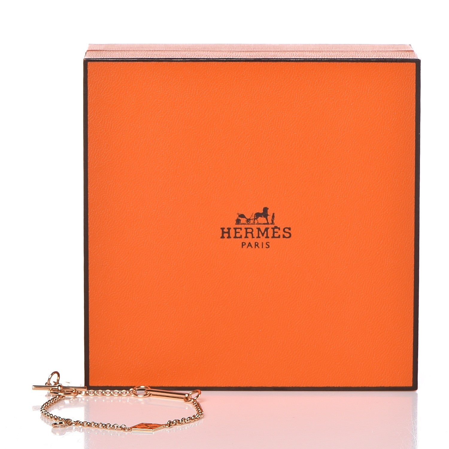 Hermes 18K Rose Gold Diamond Gambade Bracelet SH 6 of 6