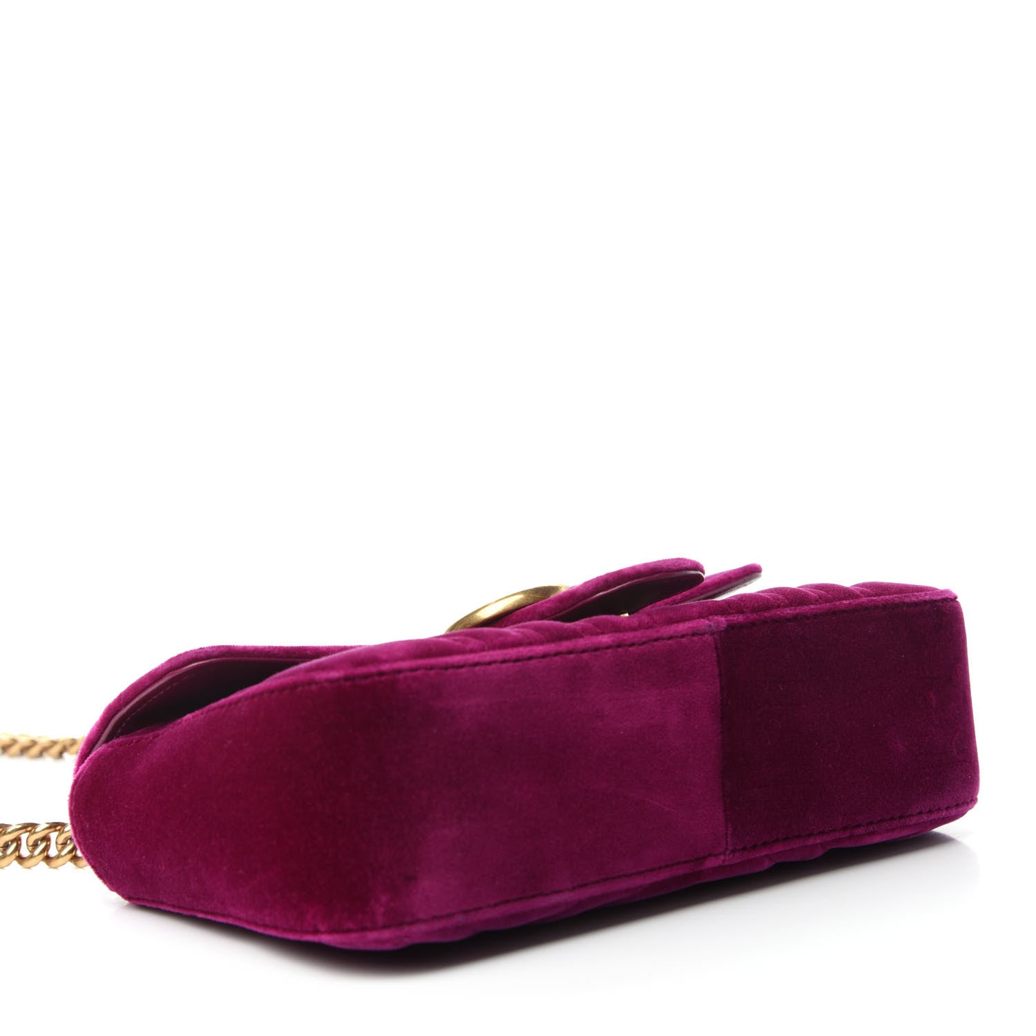 Gucci Velvet Matelasse Mini GG Marmont Shoulder Bag Fuchsia Violet Cyclamen 5 of 11