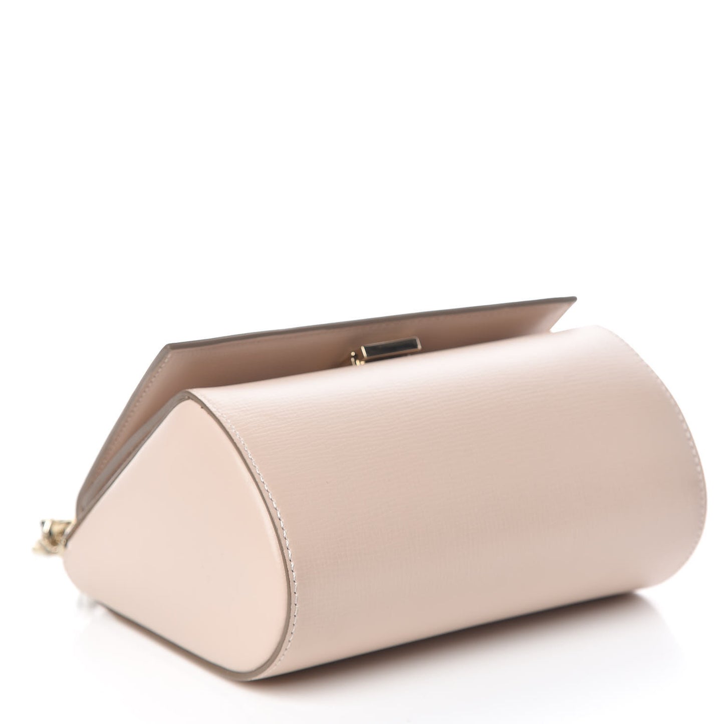 Textured Calfskin Mini Pandora Box Chain Crossbody Bag Nude Pink
