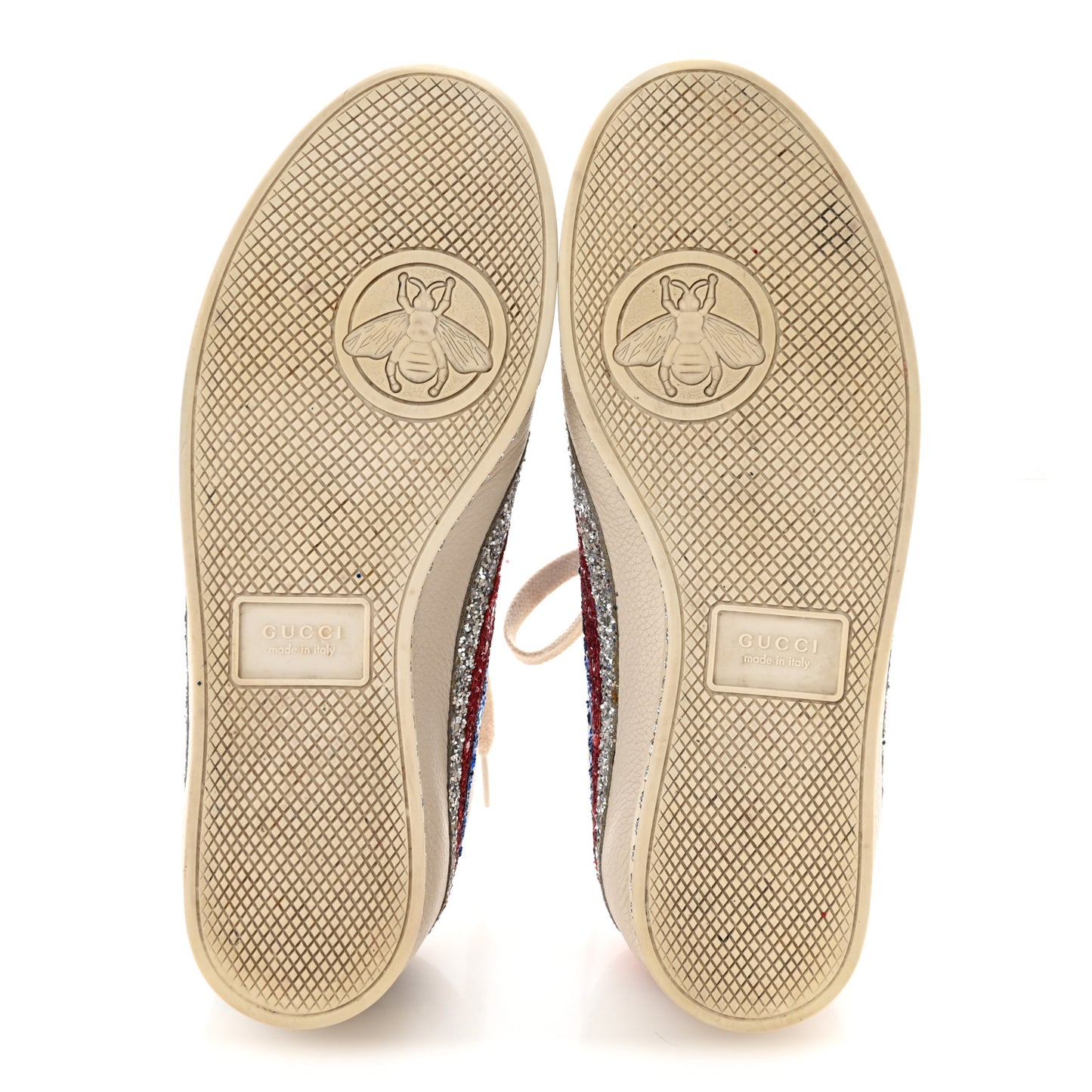 Calfskin Glitter Crystal Womens Sylvie Web Falacer Sneakers 38 White