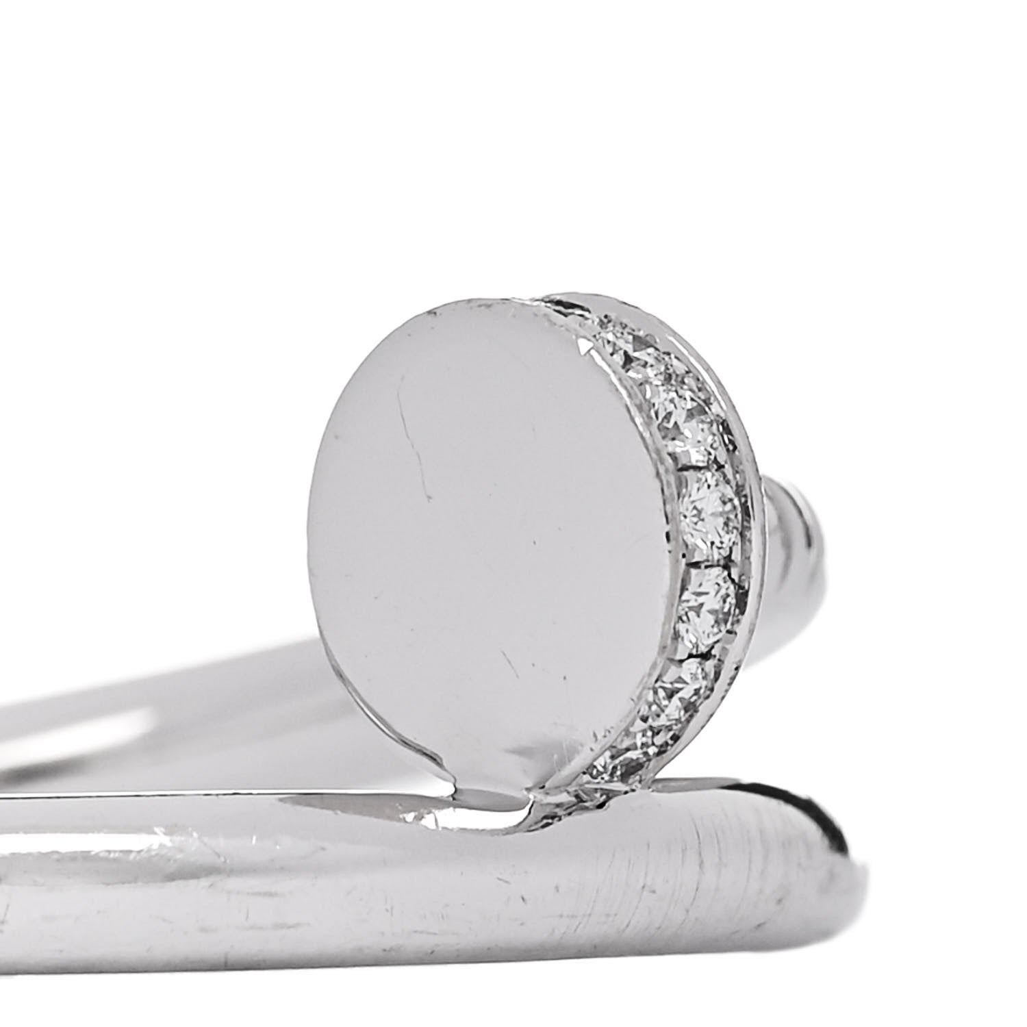 Cartier 18K White Gold Diamond Juste Un Clou Ring 58 8.25 4 of 6