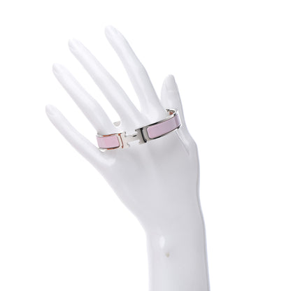 Hermes Enamel Narrow Clic Clac H Bracelet GM Rose Candeur 2 of 5