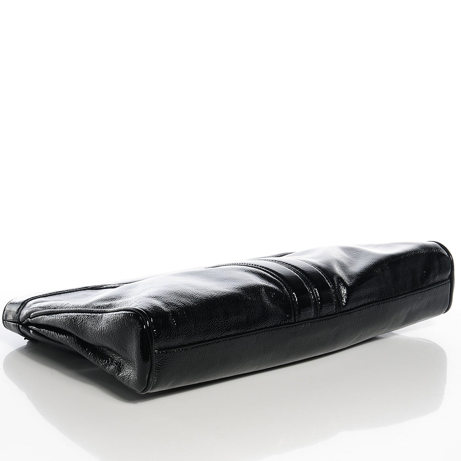 Saint Laurent Patent Oversized Cocktail Clutch Black 4 of 7