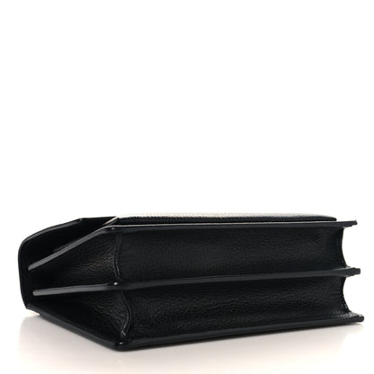 Saint Laurent Grained Calfskin Medium Monogram Sunset Satchel Black 4 of 9