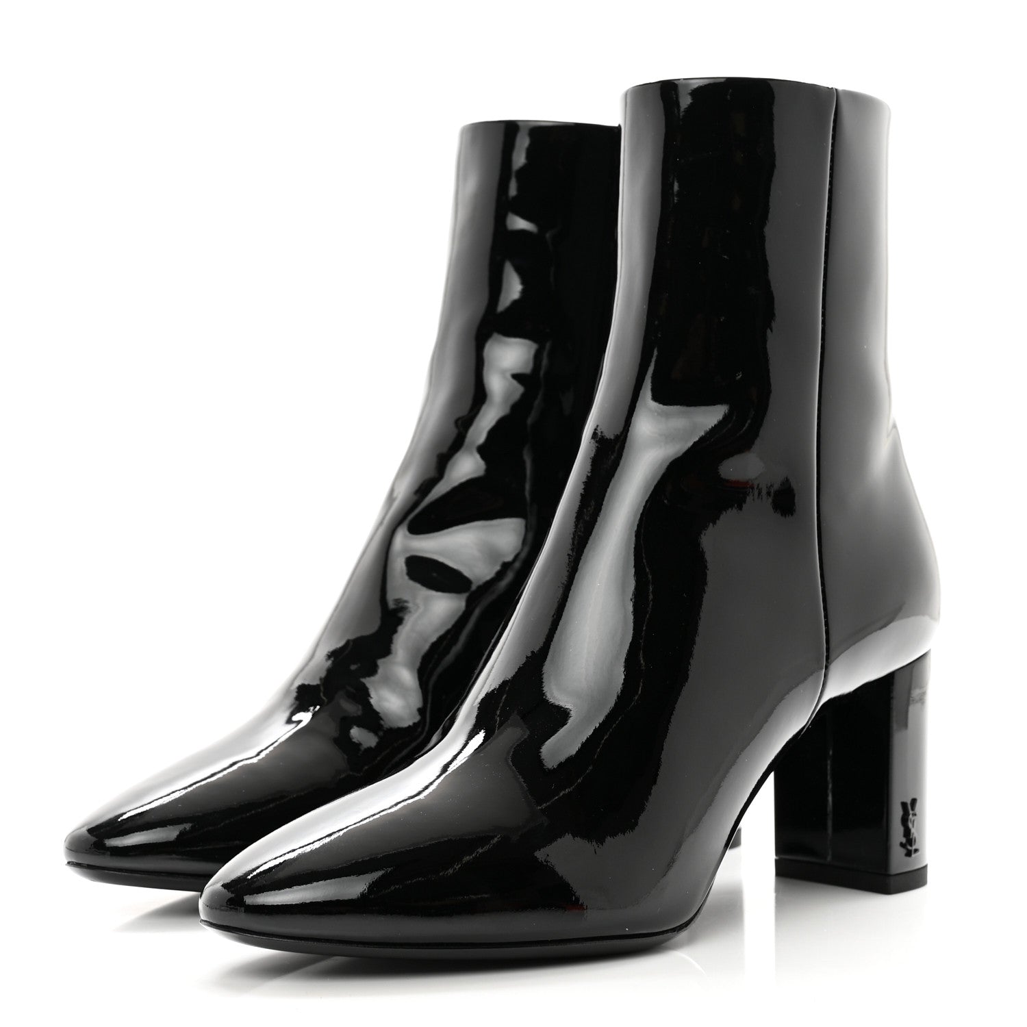 Saint Laurent Patent Loulou Booties 36.5 Black 3 of 9