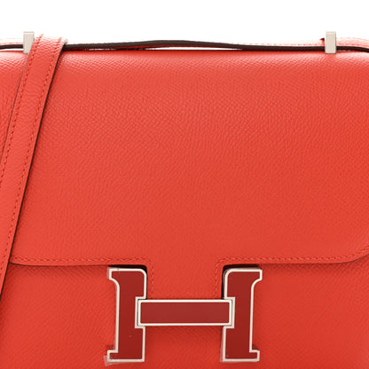 Hermes Epsom Enamel Constance 18 Capucine Sanguine 7 of 15