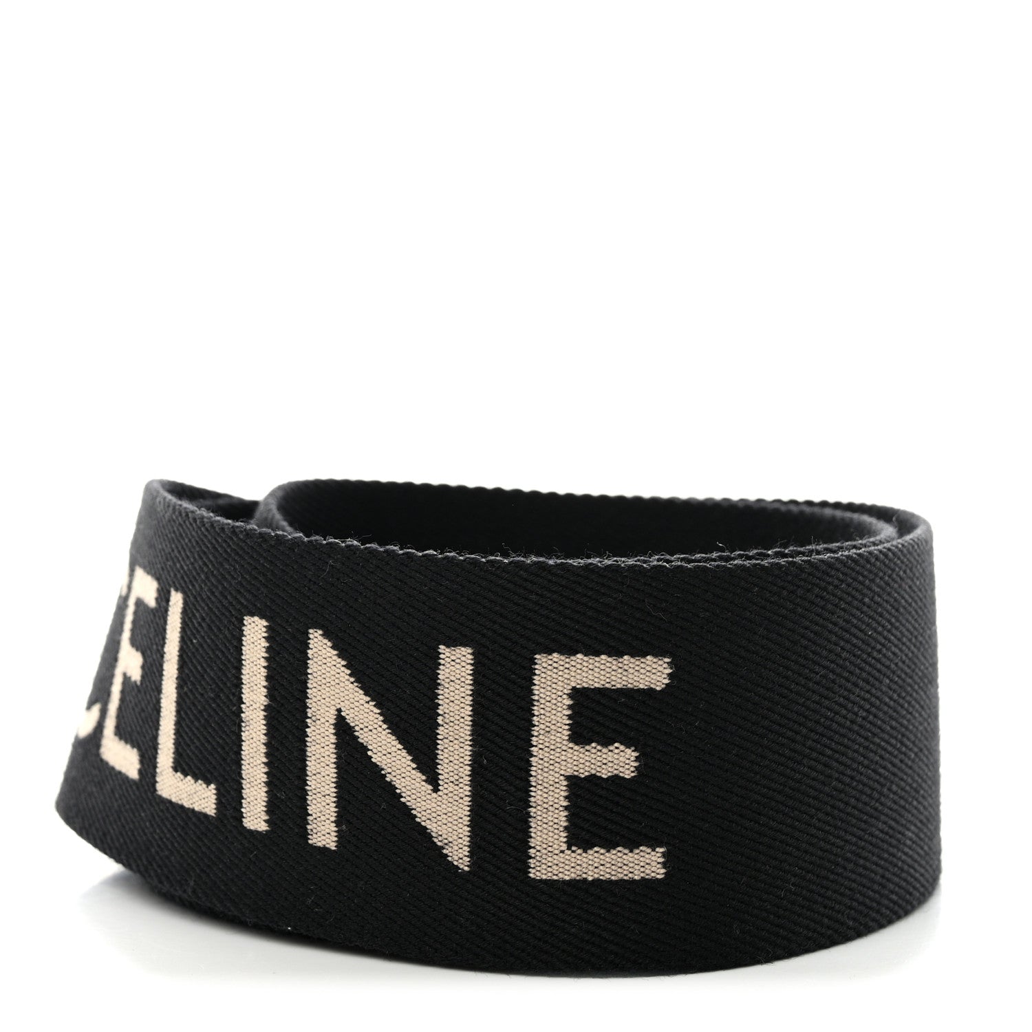 Celine Jacquard Wool Logo Short Strap Black Beige 2 of 5