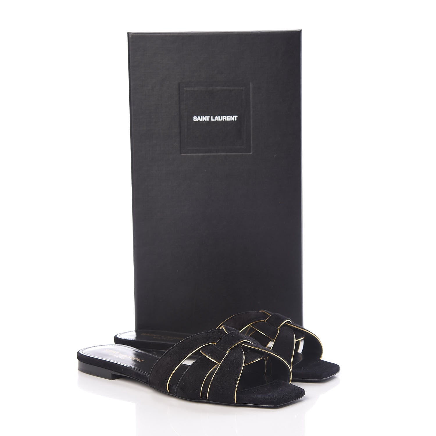 Saint Laurent Suede Tribute 05 Slide Sandals 36 Black 8 of 8