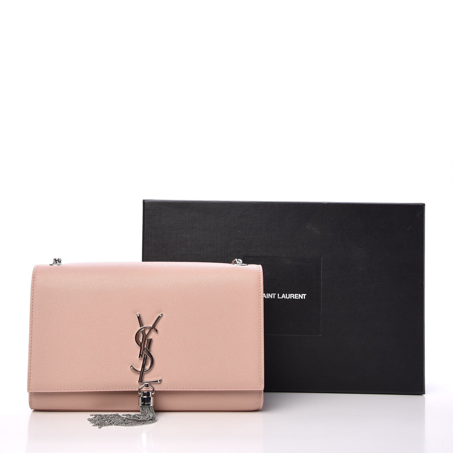 Grain De Poudre Medium Classic Monogram Kate Tassel Satchel Pale Blush