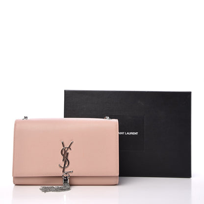 Saint Laurent Grain De Poudre Medium Classic Monogram Kate Tassel Satchel Pale Blush 7 of 7