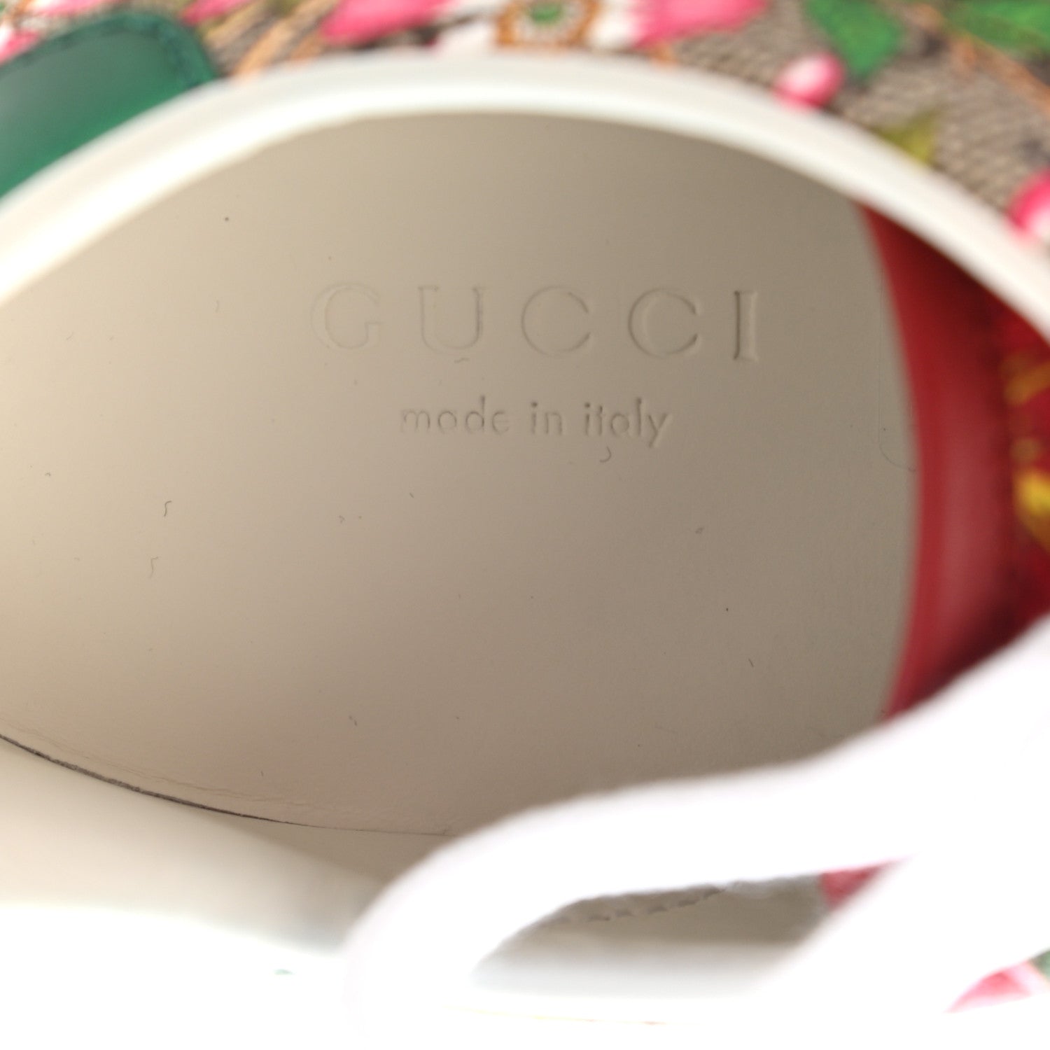 Gucci GG Supreme Monogram Flora Web Womens Ace Sneakers 35 Beige Multicolor Rosso 8 of 10