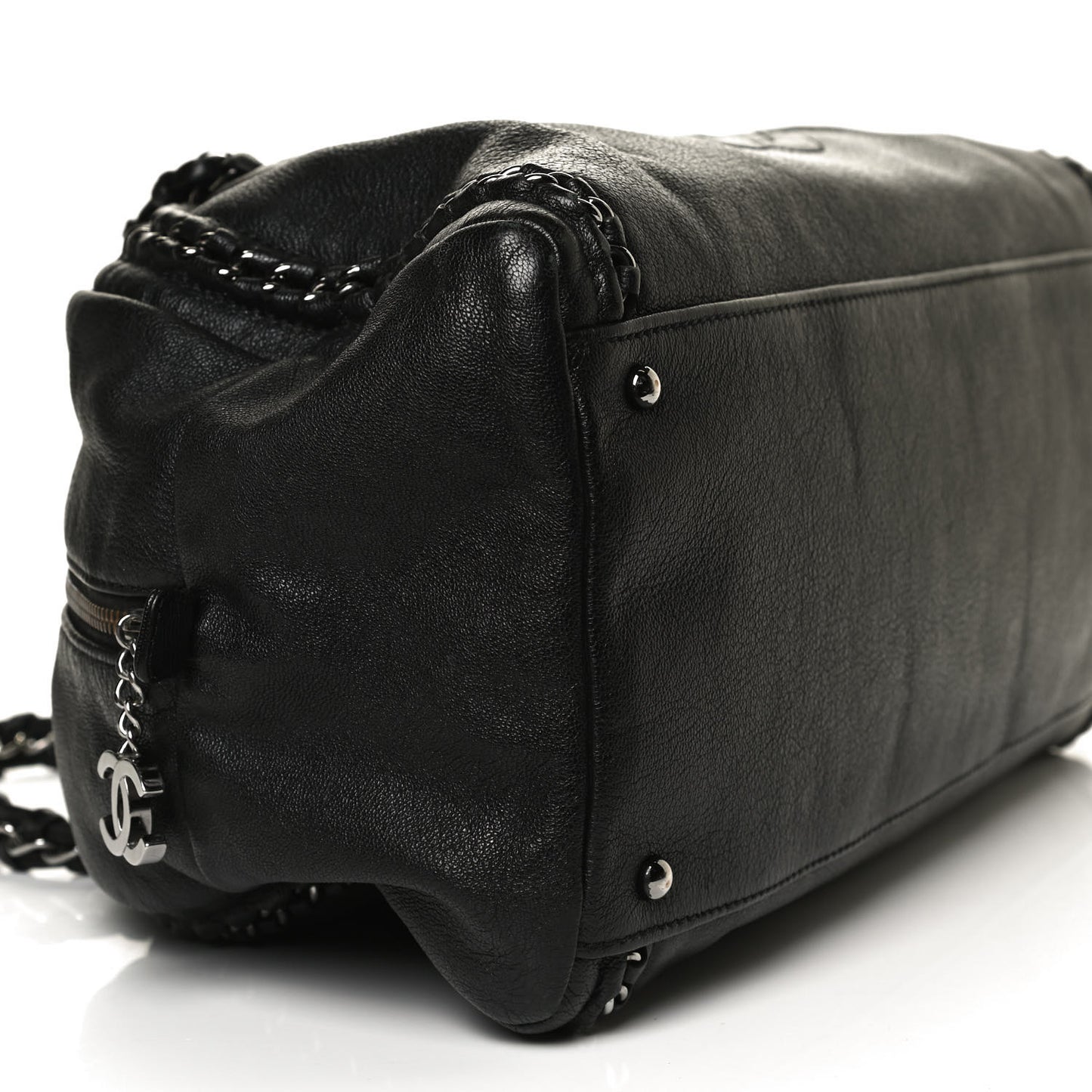 Goatskin Luxe Ligne Bowler Black