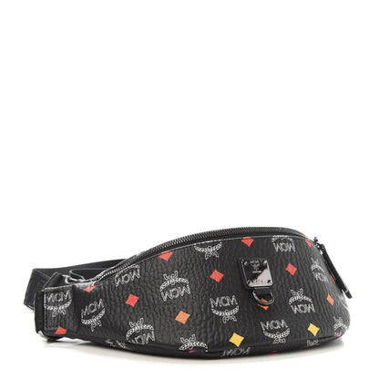 MCM Skyoptic Visetos Small Fursten Belt Bag Diamond Black 4 of 9