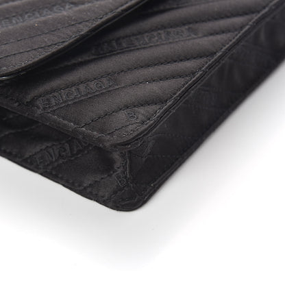 Balenciaga Satin Jacquard Logo Matelasse BB Wallet On Chain Black 9 of 9