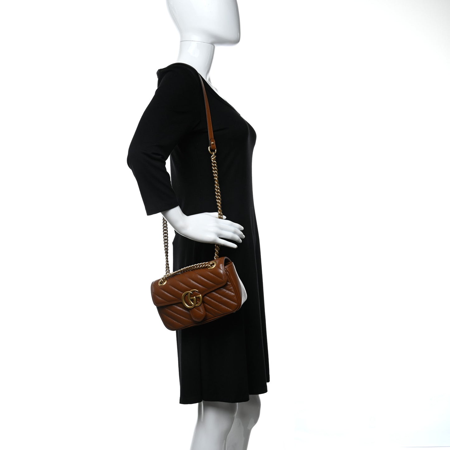 Azalea Calfskin Matelasse Diagonal Mini GG Marmont Shoulder Bag Cuir