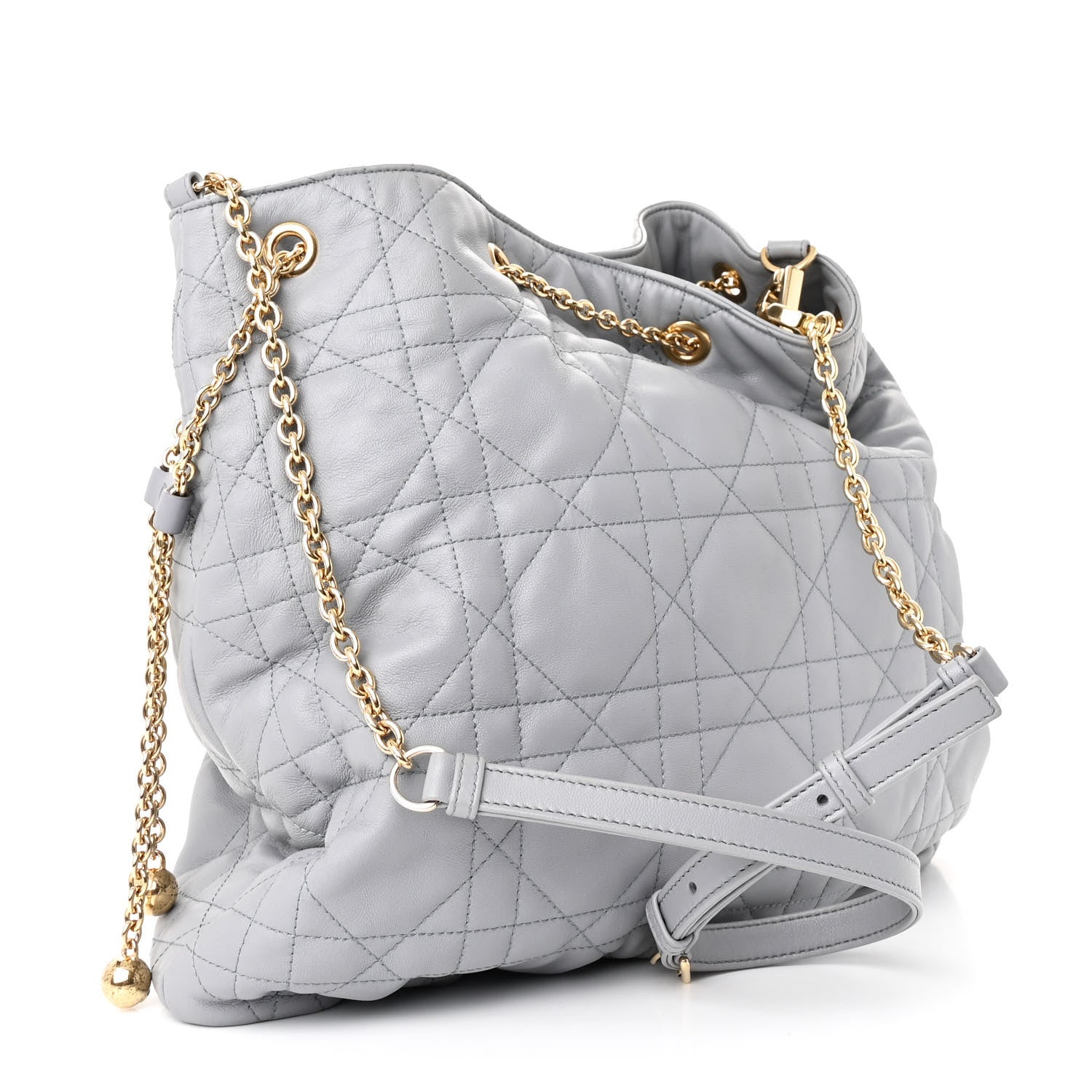 Christian Dior Lambskin Supple Macrocannage Ammi Bag Grey 3 of 10