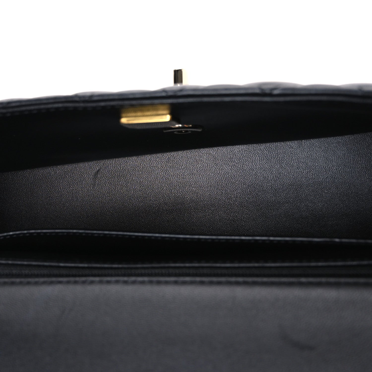 Chanel Lambskin Quilted Top Handle East West Flap Black 5 of 11