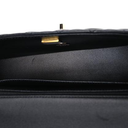 Chanel Lambskin Quilted Top Handle East West Flap Black 5 of 11