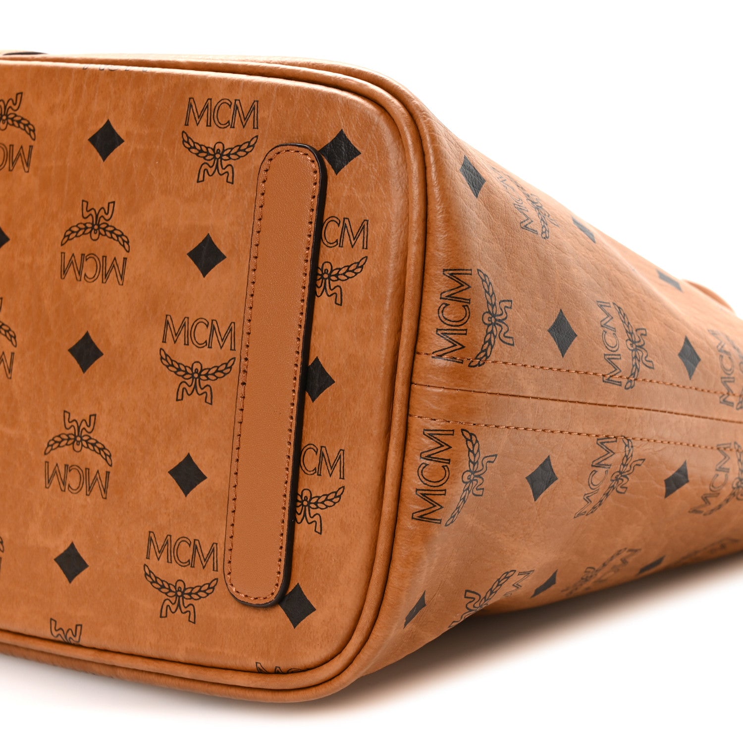 MCM Visetos Medium Liz Reversible Shopper Tote Cognac 15 of 16