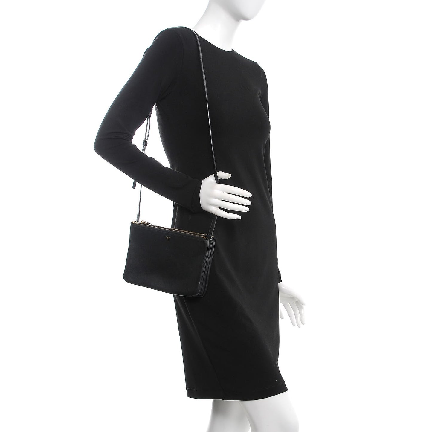 Lambskin Small Trio Crossbody Bag Black