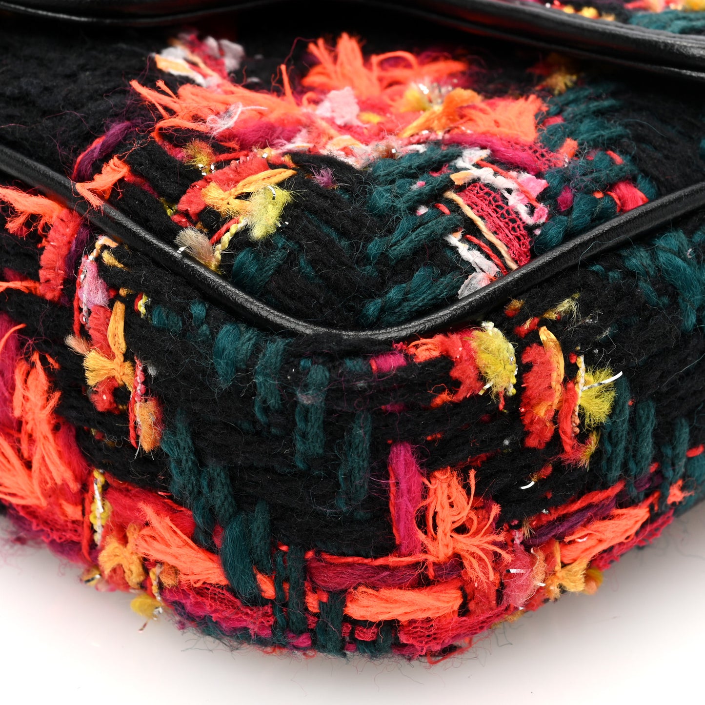 Tweed Calfskin Check Poule Super Mini GG Marmont Shoulder Bag Pink Petroleum Multicolor Black