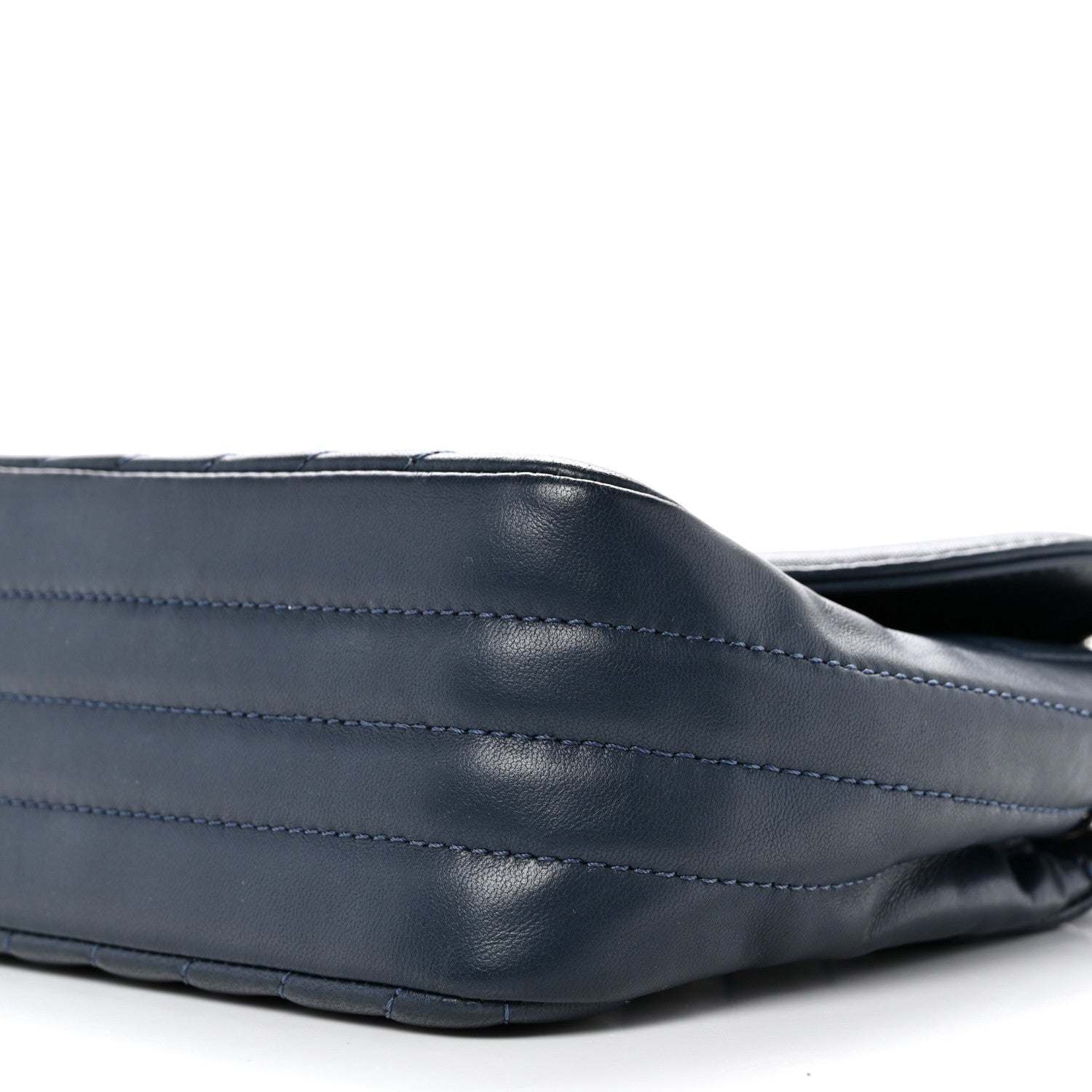 Chanel Lambskin Chevron Medium Single Flap Navy 10 of 12