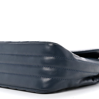 Chanel Lambskin Chevron Medium Single Flap Navy 10 of 12