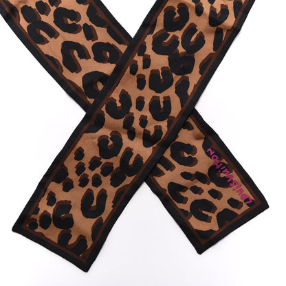 Louis Vuitton Silk Leopard Bandeau Scarf Marron 2 of 3