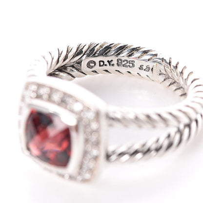 David Yurman Sterling Silver Diamond Garnet 7mm Petite Albion Ring 49 5 9 of 13