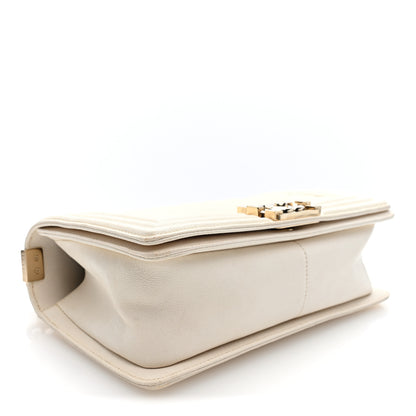 Chanel Caviar Quilted Medium Boy Flap White White 4 of 10
