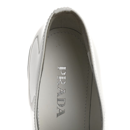 Prada Vernice Triangle 50mm Loafers 39.5 White 7 of 9