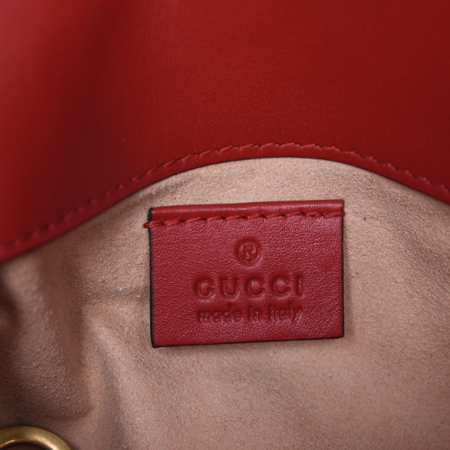 Gucci Calfskin Matelasse Super Mini GG Marmont Shoulder Bag Hibiscus Red 6 of 8